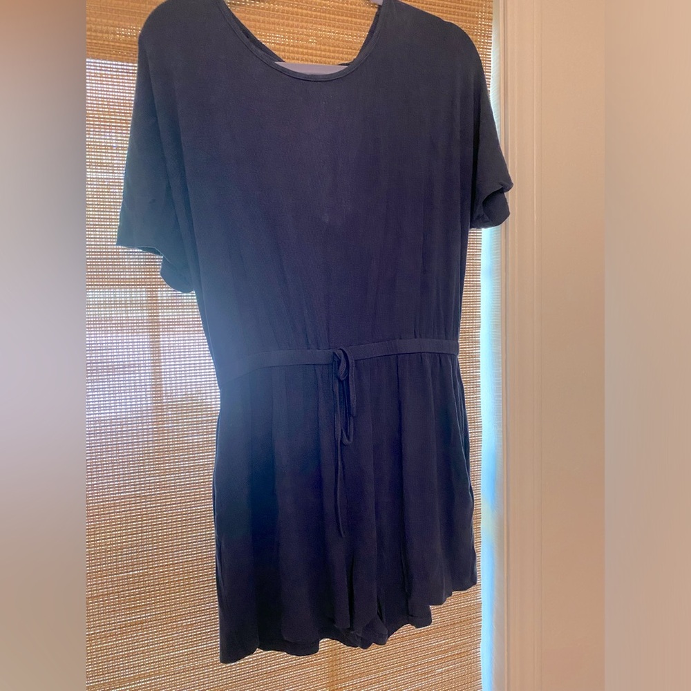 Navy blue knit romper